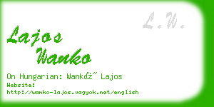 lajos wanko business card